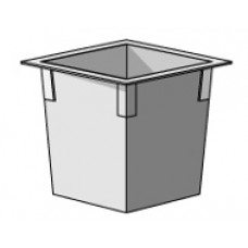 Бак для сбора ТБО 0,75 м.куб. без крышки, не окрашенный 875/750/1100 мм (стенка 2 мм)